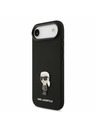 Karl Lagerfeld Karl Lagerfeld Liquid Silicone Metal Ikonik Задна Корица за iPhone Air Black