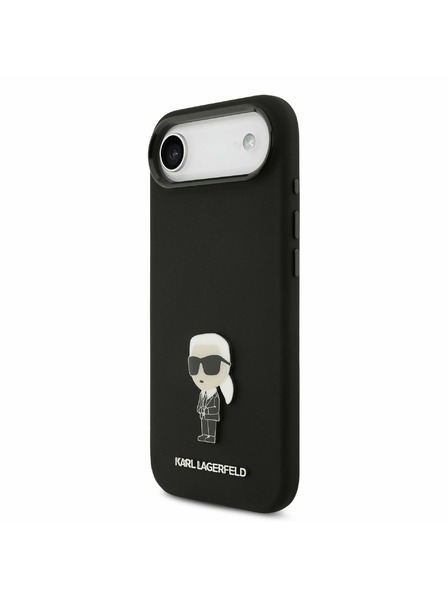 Karl Lagerfeld Karl Lagerfeld Liquid Silicone Metal Ikonik Задна Корица за iPhone Air Black