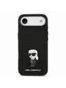Karl Lagerfeld Karl Lagerfeld Liquid Silicone Metal Ikonik Задна Корица за iPhone Air Black