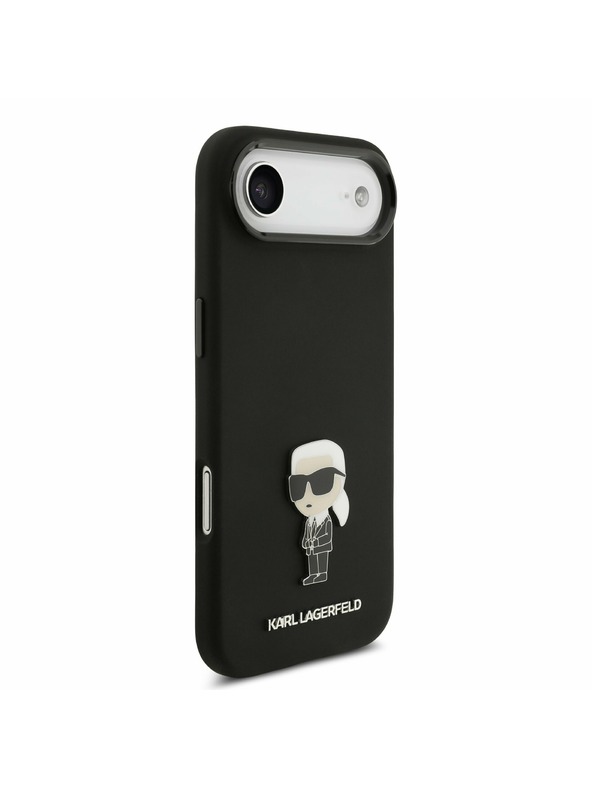Karl Lagerfeld Karl Lagerfeld Liquid Silicone Metal Ikonik Задна Корица за iPhone Air Black