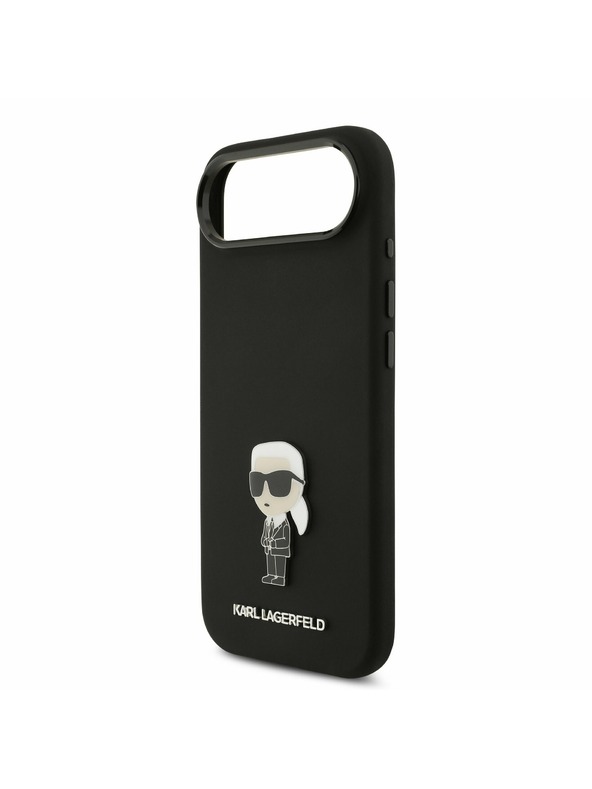 Karl Lagerfeld Karl Lagerfeld Liquid Silicone Metal Ikonik Задна Корица за iPhone Air Black