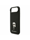 Karl Lagerfeld Karl Lagerfeld Liquid Silicone Metal Ikonik Задна Корица за iPhone Air Black