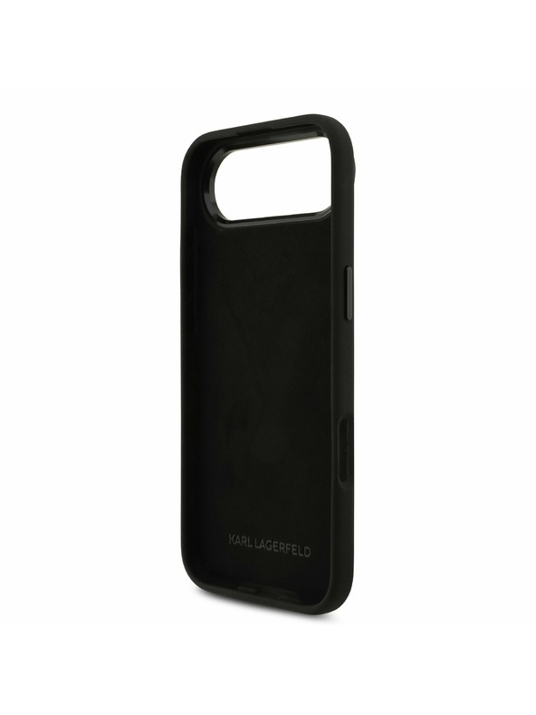 Karl Lagerfeld Karl Lagerfeld Liquid Silicone Metal Ikonik Задна Корица за iPhone Air Black