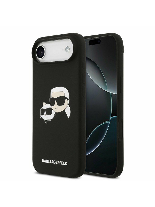 Karl Lagerfeld Karl Lagerfeld Liquid Silicone Double Heads MagSafe Задна Корица за iPhone Air Black