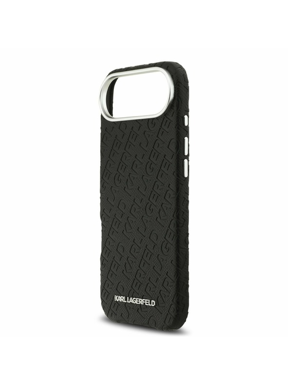 Karl Lagerfeld Karl Lagerfeld Grained PU Repeated Logo MagSafe Задна Обвивка за iPhone Air Black