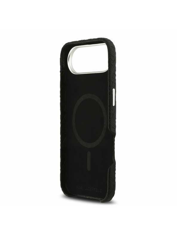 Karl Lagerfeld Karl Lagerfeld Grained PU Repeated Logo MagSafe Задна Обвивка за iPhone Air Black