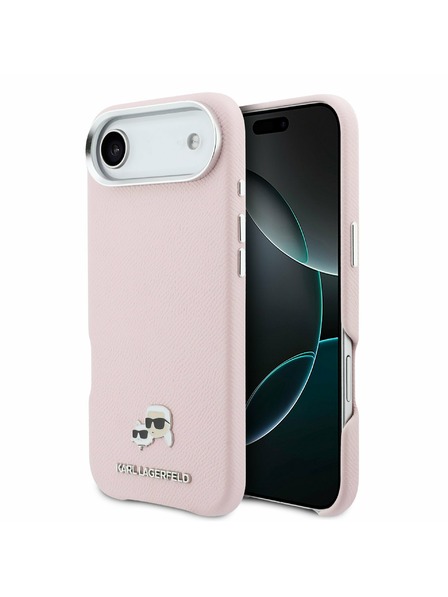 Karl Lagerfeld Karl Lagerfeld PU Karl and Choupette Heads Pins MagSafe Задна Обвивка за iPhone Air Pink