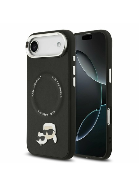 Karl Lagerfeld Karl Lagerfeld PU Karl and Choupette Heads Pins MagSafe Задна Корица за iPhone Air Black