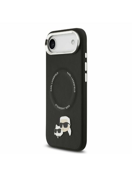 Karl Lagerfeld Karl Lagerfeld PU Karl and Choupette Heads Pins MagSafe Задна Корица за iPhone Air Black