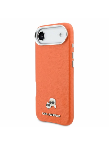 Karl Lagerfeld Karl Lagerfeld PU Karl and Choupette Heads Pins MagSafe Задна Обвивка за iPhone Air Orange