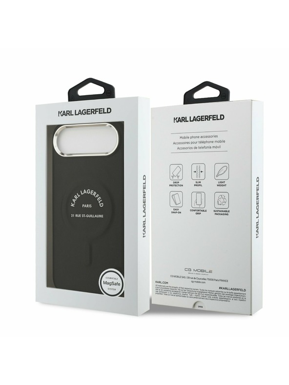 Karl Lagerfeld Karl Lagerfeld PU RSG Logo MagSafe Задна Обвивка за iPhone Air Black