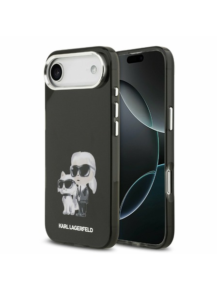 Karl Lagerfeld Karl Lagerfeld IML Aquarelle Karl and Choupette Задна Обвивка за iPhone Air Black