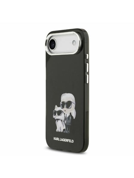 Karl Lagerfeld Karl Lagerfeld IML Aquarelle Karl and Choupette Задна Обвивка за iPhone Air Black