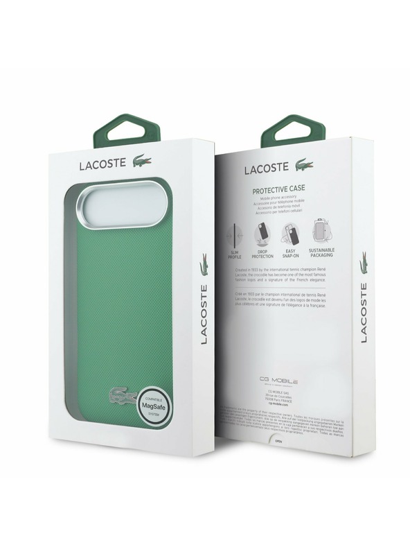 Lacoste Lacoste Iconic Petit Pique Metal Logo MagSafe Задна Обвивка за iPhone Air Green