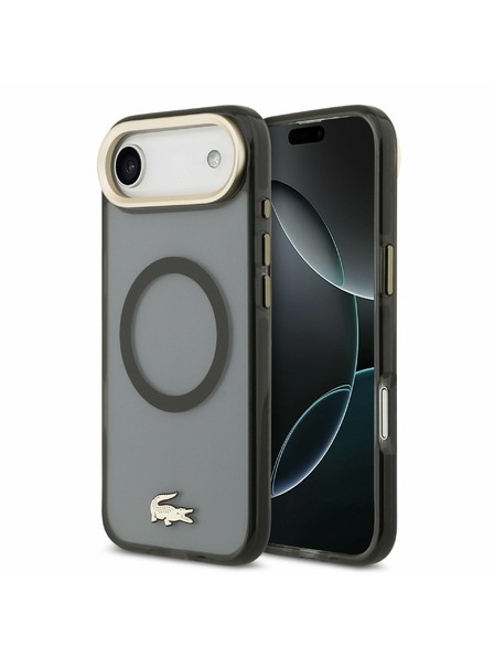 Lacoste Lacoste PC/TPU Frosted Finish Gold Logo MagSafe Задна Обвивка за iPhone Air Black