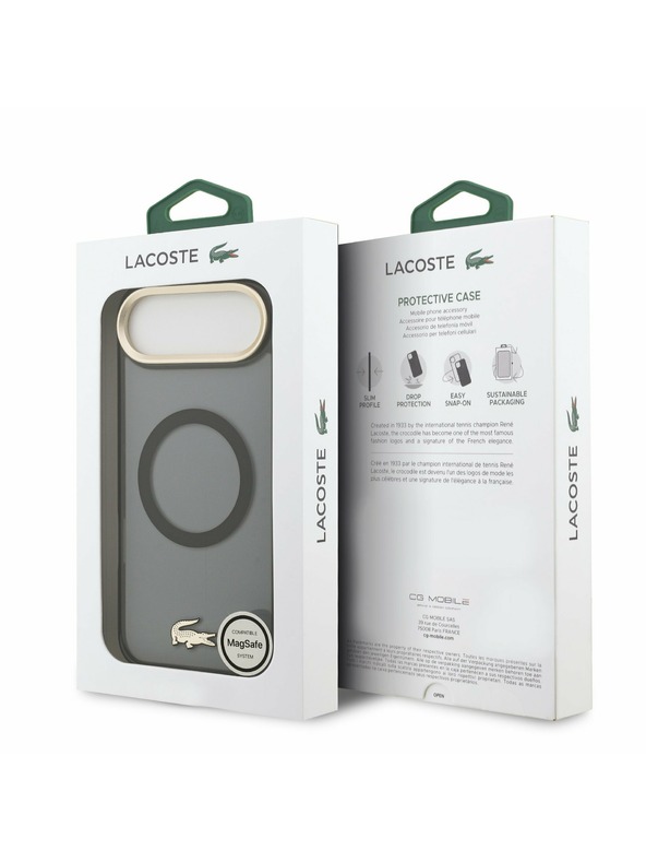Lacoste Lacoste PC/TPU Frosted Finish Gold Logo MagSafe Задна Обвивка за iPhone Air Black