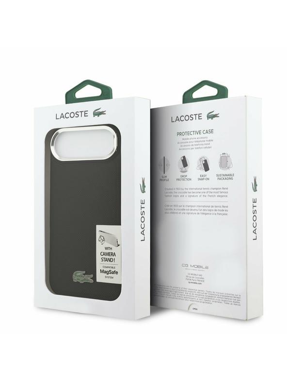 Lacoste Lacoste Iconic Petit Pique Camera Stand MagSafe Задна Обвивка за iPhone Air Black