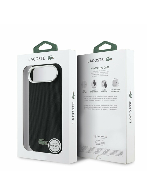 Lacoste Lacoste Iconic Petit Pique Metal Logo MagSafe Задна Обвивка за iPhone Air Black