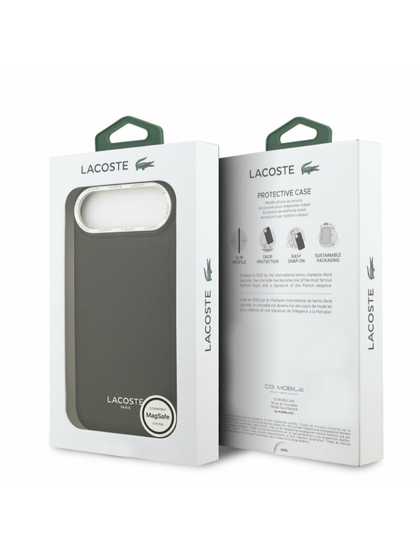Lacoste Lacoste PU Leather Champs Elysees MagSafe Задна Обвивка за iPhone Air Black
