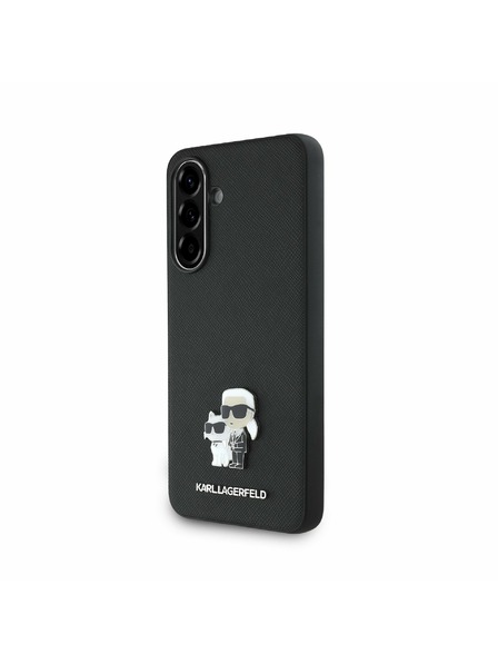 Karl Lagerfeld Karl Lagerfeld PU Saffiano Metal Karl and Choupette Задна Обвивка за Samsung Galaxy A36 Black