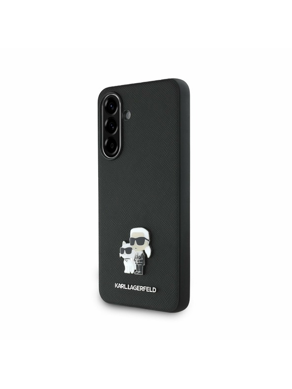 Karl Lagerfeld Karl Lagerfeld PU Saffiano Metal Karl and Choupette Задна Обвивка за Samsung Galaxy A36 Black