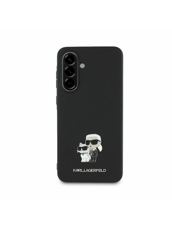 Karl Lagerfeld Karl Lagerfeld PU Saffiano Metal Karl and Choupette Задна Обвивка за Samsung Galaxy A36 Black