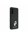 Karl Lagerfeld Karl Lagerfeld PU Saffiano Metal Karl and Choupette Задна Обвивка за Samsung Galaxy A36 Black