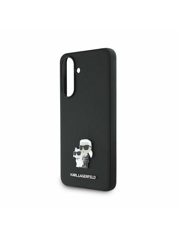 Karl Lagerfeld Karl Lagerfeld PU Saffiano Metal Karl and Choupette Задна Обвивка за Samsung Galaxy A36 Black