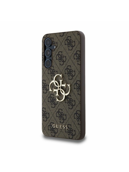 Guess Guess PU 4G Metal Logo Задна Обвивка за Samsung Galaxy A55 5G Brown