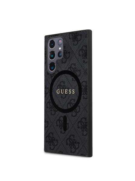 Guess Guess PU Leather 4G Colored Ring MagSafe Задна корица за Samsung Galaxy S24 Ultra Black