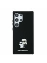 Karl Lagerfeld Karl Lagerfeld Liquid Silicone Metal Karl and Choupette Задна корица за Samsung Galaxy S24 Ultra Black
