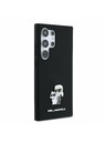 Karl Lagerfeld Karl Lagerfeld Liquid Silicone Metal Karl and Choupette Задна корица за Samsung Galaxy S24 Ultra Black