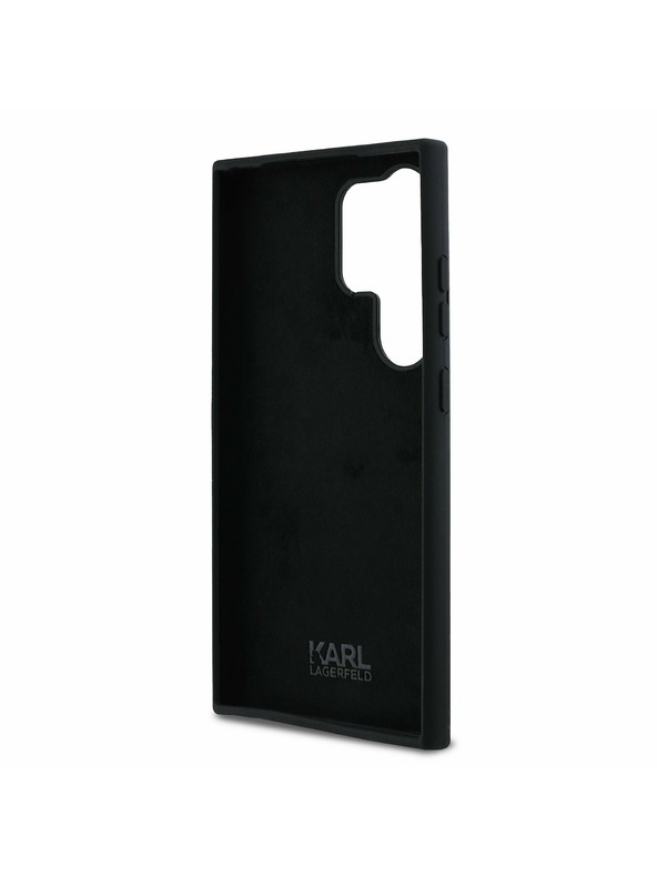 Karl Lagerfeld Karl Lagerfeld Liquid Silicone Metal Karl and Choupette Задна корица за Samsung Galaxy S24 Ultra Black