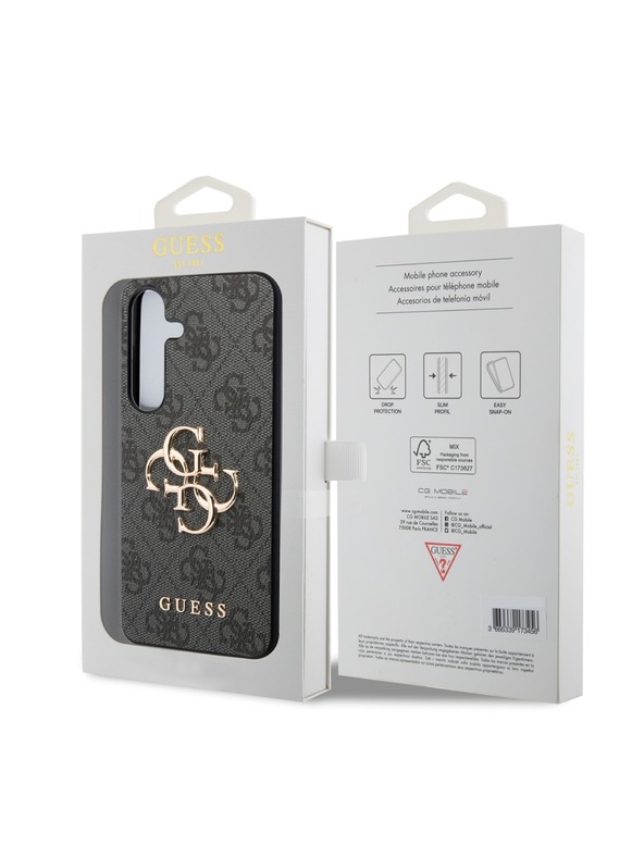 Guess Guess PU 4G Metal Logo Задна корица за Samsung Galaxy S24+ Grey
