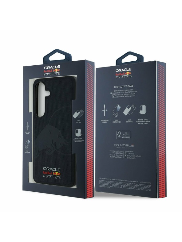 Red Bull Red Bull Leather Meshed Debossed Logo MagSafe Задна корица за Samsung Galaxy S25 Navy