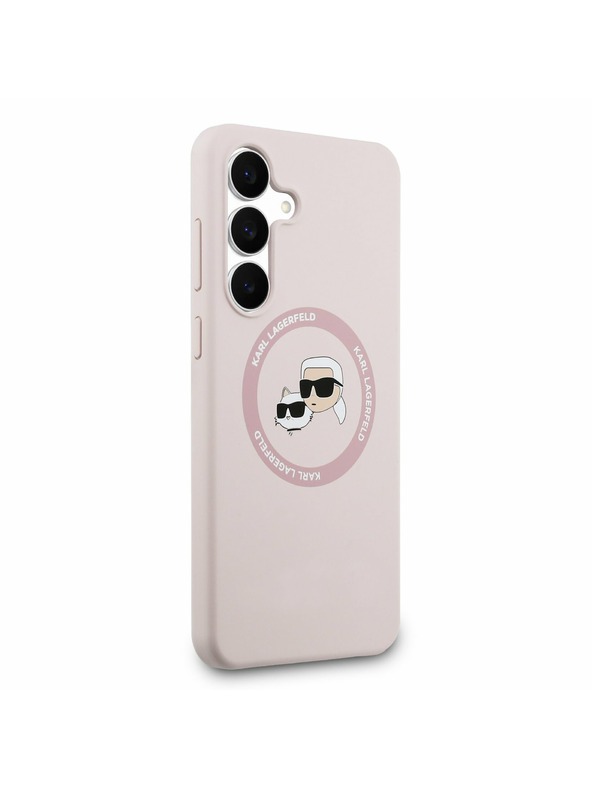 Karl Lagerfeld Karl Lagerfeld Liquid Silicone K&CH Heads MagSafe Задна корица за Samsung Galaxy S25 FE Pink