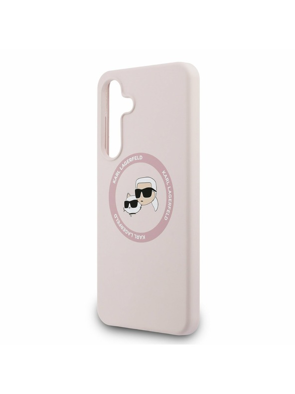 Karl Lagerfeld Karl Lagerfeld Liquid Silicone K&CH Heads MagSafe Задна корица за Samsung Galaxy S25 FE Pink