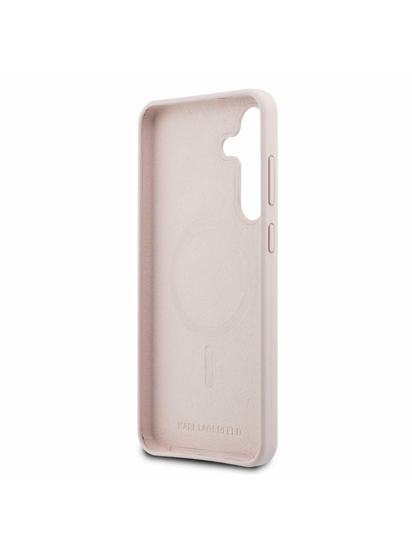 Karl Lagerfeld Karl Lagerfeld Liquid Silicone K&CH Heads MagSafe Задна корица за Samsung Galaxy S25 FE Pink