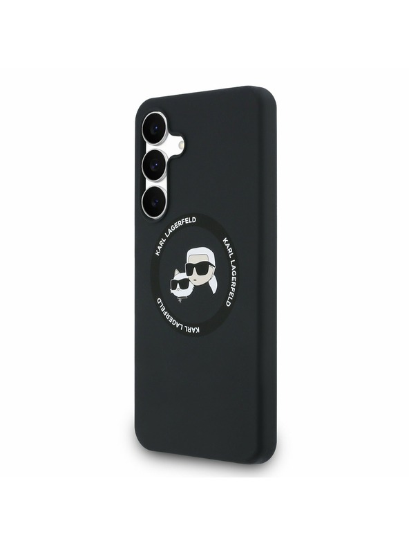 Karl Lagerfeld Karl Lagerfeld Liquid Silicone K&CH Heads MagSafe Задна корица за Samsung Galaxy S25 FE Black