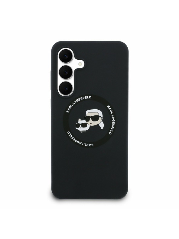 Karl Lagerfeld Karl Lagerfeld Liquid Silicone K&CH Heads MagSafe Задна корица за Samsung Galaxy S25 FE Black