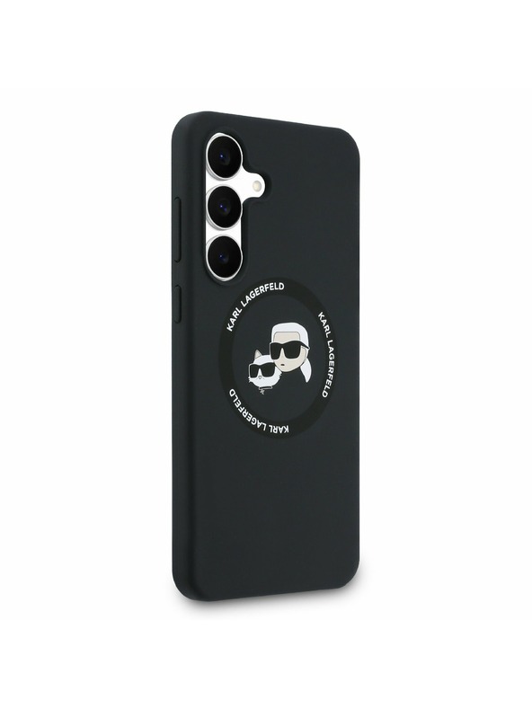 Karl Lagerfeld Karl Lagerfeld Liquid Silicone K&CH Heads MagSafe Задна корица за Samsung Galaxy S25 FE Black