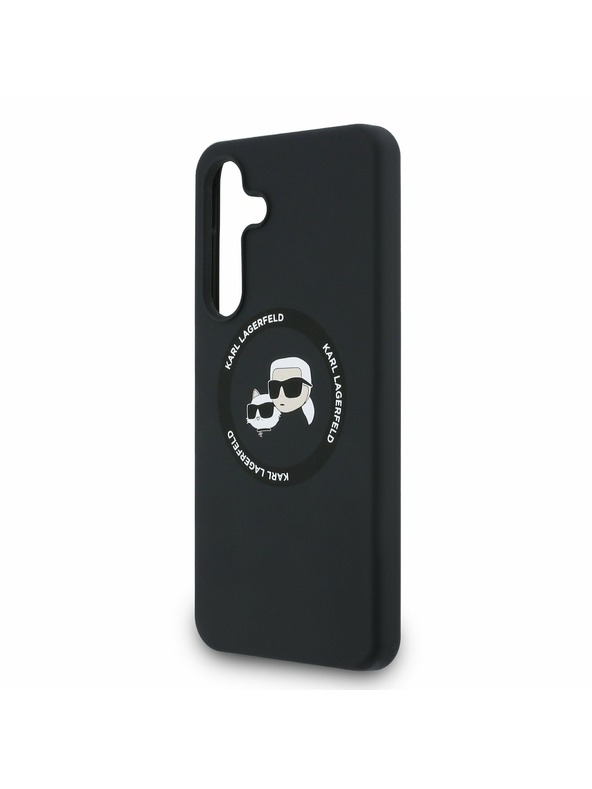 Karl Lagerfeld Karl Lagerfeld Liquid Silicone K&CH Heads MagSafe Задна корица за Samsung Galaxy S25 FE Black
