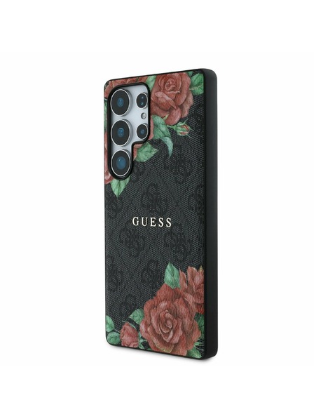 Guess Guess PU Leather 4G Flowers Print Metal Classic Logo MagSafe Задна корица за Samsung Galaxy S25 Ultra Black
