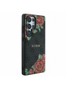 Guess Guess PU Leather 4G Flowers Print Metal Classic Logo MagSafe Задна корица за Samsung Galaxy S25 Ultra Black