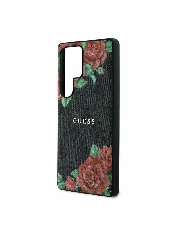 Guess Guess PU Leather 4G Flowers Print Metal Classic Logo MagSafe Задна корица за Samsung Galaxy S25 Ultra Black