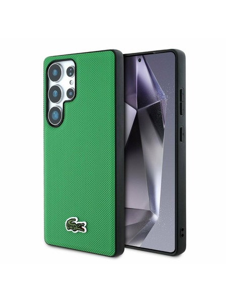 Lacoste Lacoste Iconic Petit Pique Woven Logo MagSafe Задна корица за Samsung Galaxy S25 Ultra Green