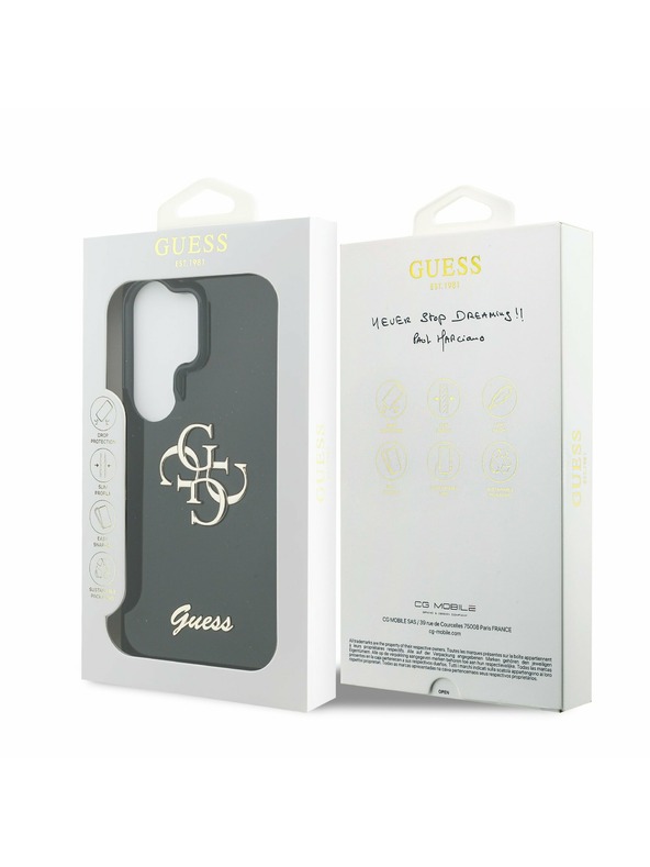 Guess Guess IML 4G Script Metal Logo Задна корица за Samsung Galaxy 26 Ultra Black