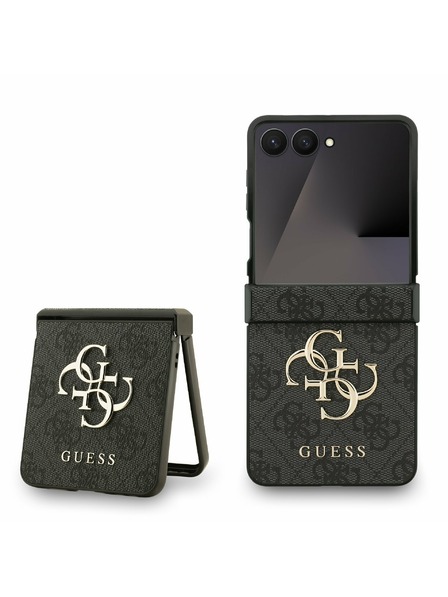 Guess Guess PU 4G Metal Logo Задна корица за Samsung Galaxy Z Flip 7 Grey