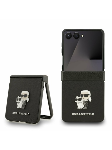 Karl Lagerfeld Karl Lagerfeld PU Saffiano Karl and Choupette Задна корица за Samsung Galaxy Z Flip 7 Black