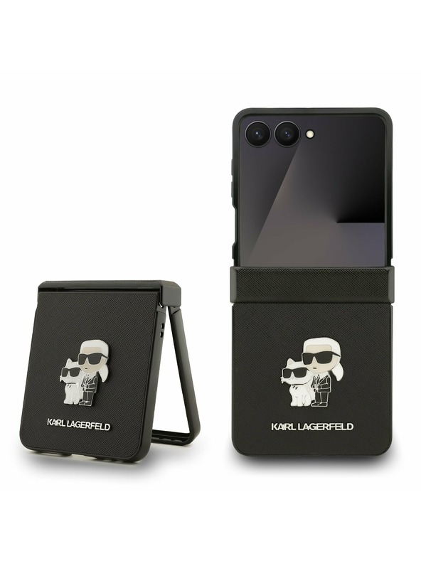 Karl Lagerfeld Karl Lagerfeld PU Saffiano Karl and Choupette Задна корица за Samsung Galaxy Z Flip 7 Black
